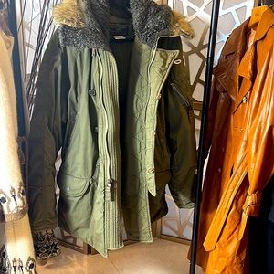 VTG RARE Abercrombie & Fitch Parka Heavy Green Military Jacket Hooded